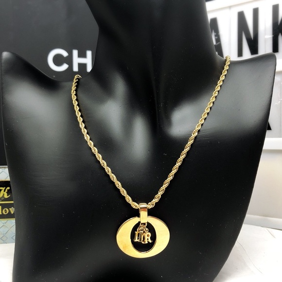 Dior Jewelry - Christian Dior Round logo charm vintage necklace